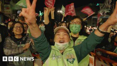 William Lai - Taiwan election: DPP supporters celebrate at rally - bbc.com - Taiwan - city Taipei