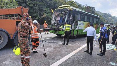 Japanese tourist dies, 12 injured after bus smashes into truck in Malaysia