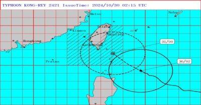 Taiwan shuts down for arrival of strong Typhoon Kong-rey