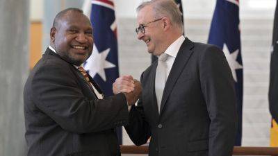 Papua New Guinea’s prime minister becomes the first Pacific leader to address Australia’s parliament