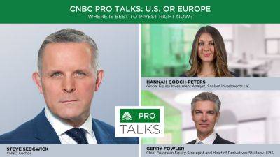 Steve Sedgwick - CNBCcom staff - U.S. or Europe — where's best to invest right now? CNBC Pro Talks goes on the road to find out - cnbc.com - Singapore - Britain - New York -  Singapore
