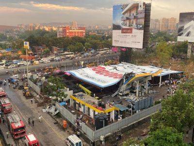 At least 14 killed as billboard collapses in Mumbai during thunderstorm