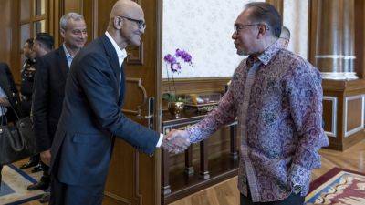 Anwar Ibrahim - Satya Nadella - Microsoft will invest $2.2 billion in cloud and AI services in Malaysia - apnews.com - Japan - Philippines - Indonesia - Thailand - Malaysia - Vietnam -  Abu Dhabi -  Kuala Lumpur, Malaysia