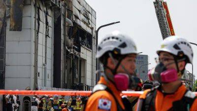 Yoon Suk Yeol - Gawon Bae - Kim Jin - Fire at lithium battery factory kills at least 22 in South Korea - edition.cnn.com - China - South Korea - North Korea - province Gyeonggi - city Seoul, South Korea