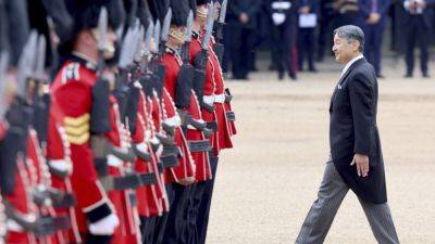 Britain’s King Charles III welcomes the visiting Japanese emperor and empress