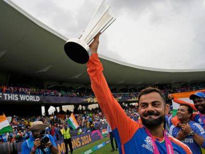 India celebrates ICC T20 World Cup 2024 triumph with trophy and fireworks