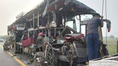 BISWAJEET BANERJEE - A double-decker bus collides with a milk truck in northern India, killing at least 18 people - apnews.com - India - state Pradesh - city New Delhi