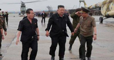 Kim Jong-un inspects flooded areas near North Korea's border with China
