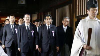 Yoshimasa Hayashi - Minoru Kihara - Hideki Tojo - Reuters - Sanae Takaichi - Japan’s ministers visit Yasukuni shrine ‘in private capacity’ on World War II anniversary - scmp.com - Japan - China - South Korea - city Tokyo