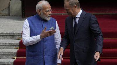 Narendra Modi - Andrzej Duda - Donald Tusk - India’s Modi urges efforts to end Ukraine war after talks in Poland - apnews.com - Russia - India - Ukraine - Eu - Poland