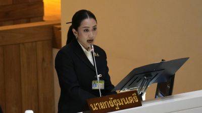 JINTAMAS SAKSORNCHAI - Thaksin Shinawatra - Paetongtarn Shinawatra - Thailand’s slumping economy is new leader Paetongtarn’s focus in her first parliamentary speech - apnews.com - Thailand - city Bangkok