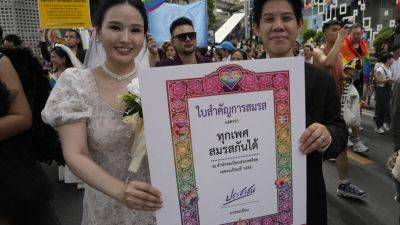 Thailand legalizes same-sex marriage, allows couples to wed starting in January